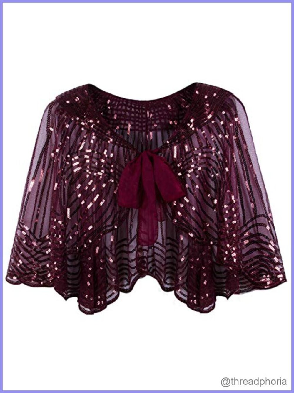 1920s Vintage Sequin Cape Faux Fur Bridal Shawl Flapper Cover Up